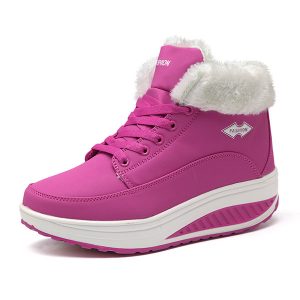 Warm Fur Lining Rocker Sole Platform Boots Casual Shoes