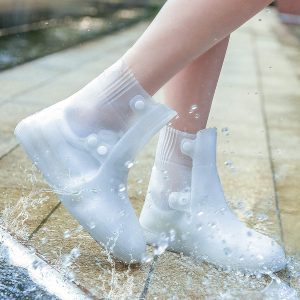 WaterpRoof Shoe Cover Unisex Button Rain Boots Set High To Help Non-Slip Thick Rain Boots