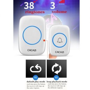 Waterproof Wireless Doorbell LED Indicator Door Chime