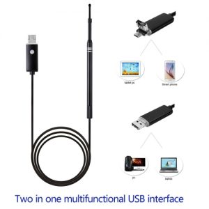 Wifi Black USB Port Ear and Nose Endoscope 5.5mm Visual Lens Mini Camera DDES01 Earpick Otoscope Endoscope Borescope for PC Windows