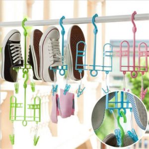 Windproof Sun Drying Racks Balcony Shoes Hanging Shoes Hooks Holders