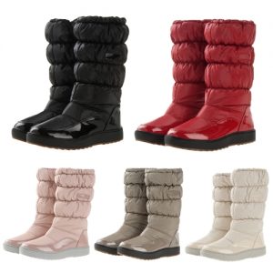 Winter Women Boots Japanned Leather Waterproof Snow Boots Flat Warm Padded Shoes