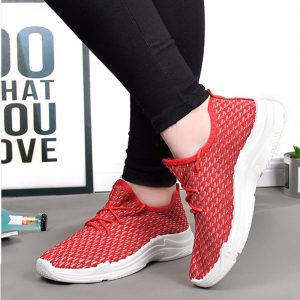 Women Breathable Mesh Lace Up Walking Sport Casual Shoes