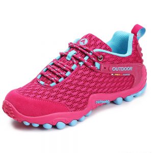 Women Breathable Mesh Outdoor Hiking Lace Up Athletic Shoes