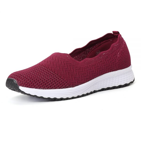 Women Breathable Mesh Slip On Walking Flat Sport Shoes