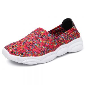 Women Casual Breathable Knitted Slip On Loafers Walking Shoes