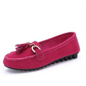 Women Casual Metal Buckle Loafers Flat Shoes