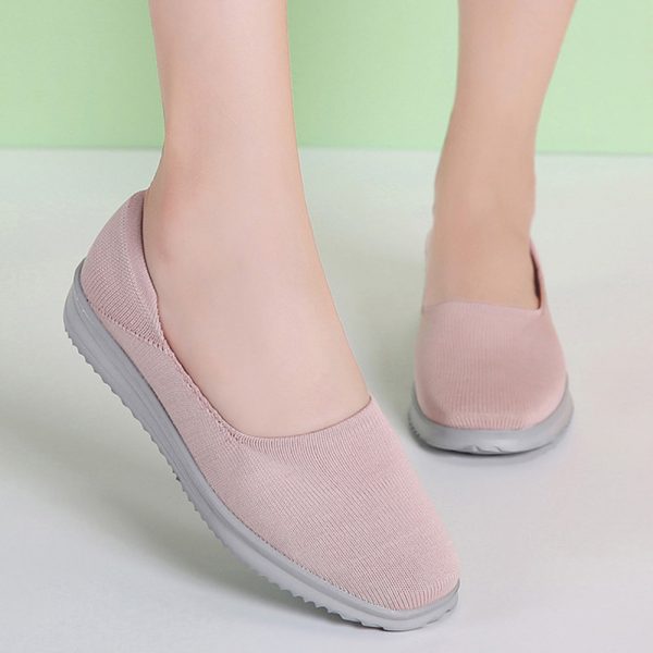 Women Casual Shoes Breathable Mesh Slip On Cloth Flats