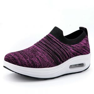 Women Casual Sock Shoes Sports Breathable Light Mesh Platform Sneakers