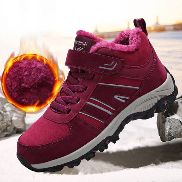 Women Casual Sports Soft Sole Non Slip Splicing Warm Lining Shoes