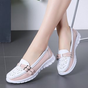 Women Casual Walking Hollow Slip On Flat Shoes