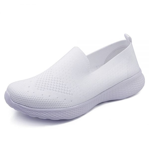 Women Casual Walking Lightweight Breathable Mesh Hollow Slip On Shoes