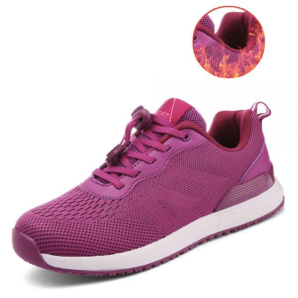 Women Casual Walking Mesh Elastic Band Warm Sports Shoes