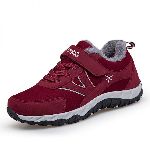 Women Casual Warm Lined Hook Loop Hiking Shoes Sneakers