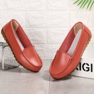 Women Comfy Genuine Leather Slip Resistance Flats SHoes