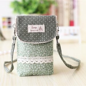 Women Flower Pattern 6inch Shoulder Bag Phone Bag For Phones