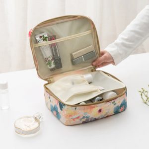 Women Green Leaves Toiletry Bags Travel Casual Storage Bags