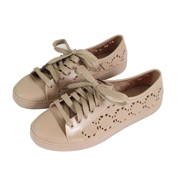 Women Hollow Out Lace Up Trainers Casual Flat Shoes