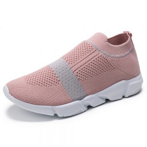 Women Knitted Mesh Slip On Sport Walking Shoes