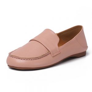 Women Lazy Slip On Solid Color Flat Bean Shoes Loafers