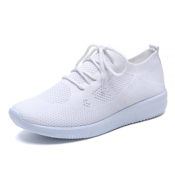 Women Mesh Knitted Lace Up Outdoor Sport Casual Shoes