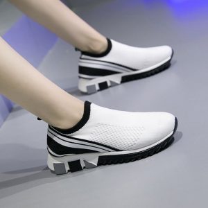 Women Mesh Sport Running Slip On Walking Casual Shoes