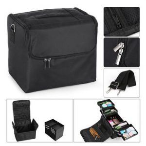 Women Multi-Layer Case Hand-held Holder Makeup Storage Bag Oxford Cloth Storage Container