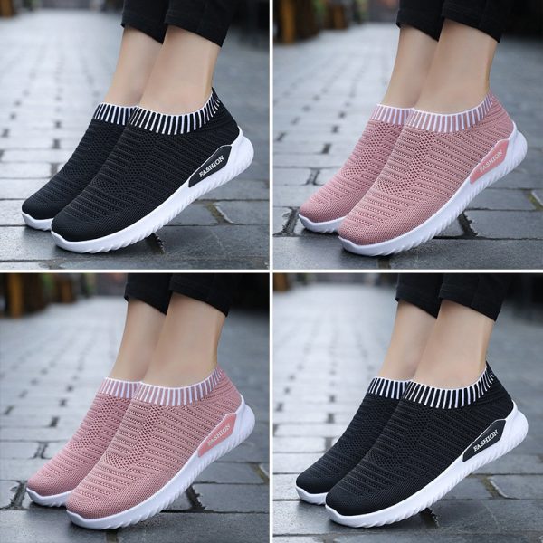 Women Running Sock Shoes Casual Mesh Pink Sneakers