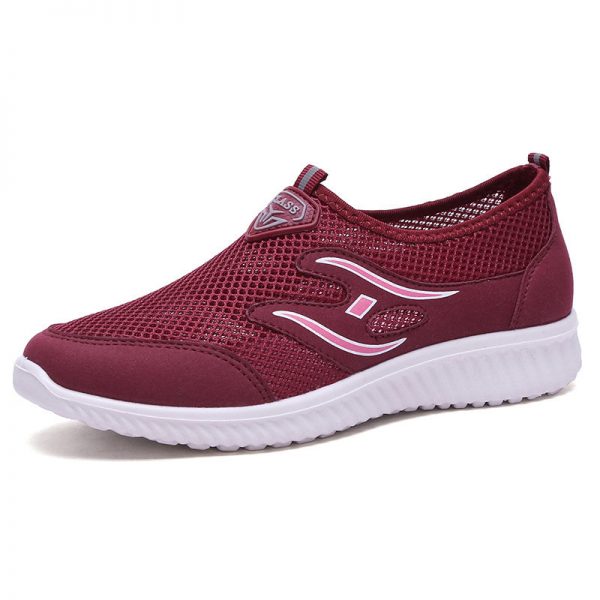 Women Soft Light Mesh Walking Trainers Footwear Slip On Casual Shoes