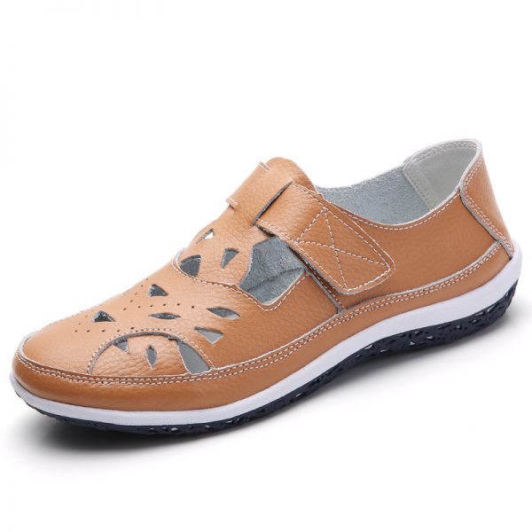 Women Split Leather Comfortable Casual Flat Shoes