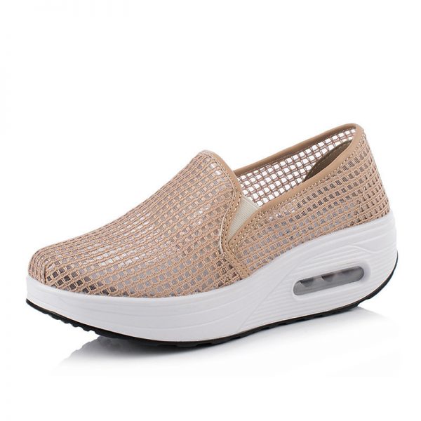 Women Sport Hollow Mesh Slip On Rocking Shoes