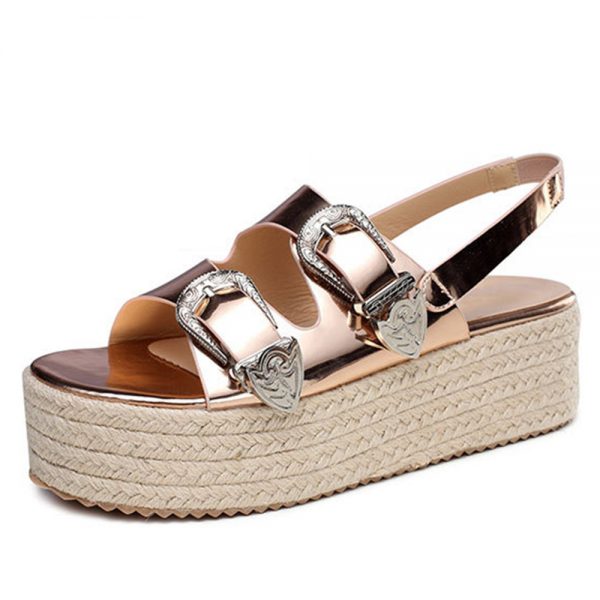 Women Summer Beach Shoes Buckle Decoration Platform Sandals