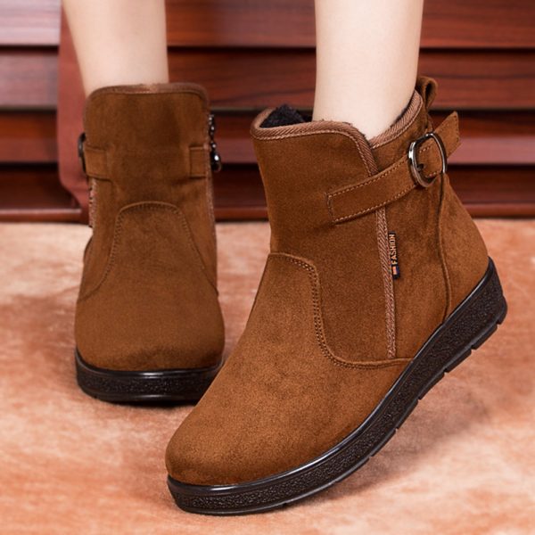 Women Winter Shoes Faux Fur Warm Zip Cotton Female Ankle Boots