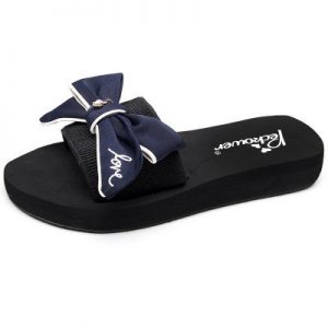 WomenBow Platform Slippers Beach Shoes