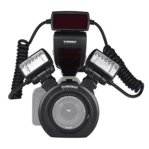 YONGNUO YN24EX E-TTL Macro Flash Speedlite 5600K with 2pcs Flash Heads and 4pcs Adapter Rings for Canon EOS 1Dx 5D3 6D 7D 70D 80D Cameras