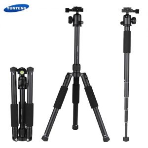 YUNTENG VCT-190 Professional Portable Aluminum Camera Tripod Also As Monopod with Ball Head 5 Sections Max. Load 2.5kg for Canon Nikon Sony DSLR ILDC Camera Camcorder DV