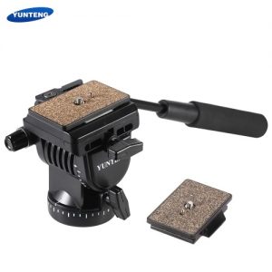 YUNTENG YT-950 Professional DSLR Camera Video Fluid Drag Tilt Pan Damping Head with Handle Two Quick Release Plates for Nikon Canon Sony Samsung Panasonic Tripod Monopod Slider Rail