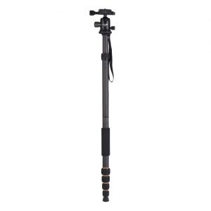 ZOMEI Q666C 59inch Travel Portable Lightweight Carbon Fiber Camera Tripod Monopod with Ball Head/ Quick Release Plate/ Carry Bag for Canon Nikon Sony DSLR