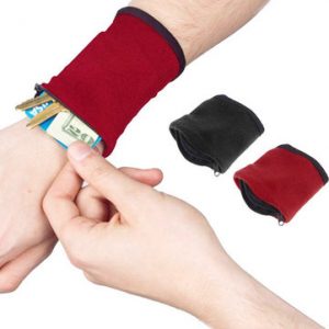 Zipper Wristband Organizer Pocket Card Coin Key Storage Bag Sport Wallet Sweat Wrist Bag