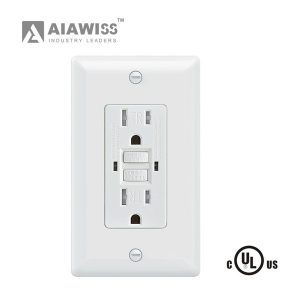 aiawiss 15a/20a 125 volt tamper-resistant gfci outlet ul, receptacle, indicater with led light wallplate white