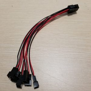 atx power graphics card 6pin to 6 x 3pin cooling fan adapter splitter power cable 20cm 22awg