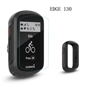 bicycle computer satch garmin edge 130 silicone case & toughened glass protective film edge130 protective cover and film