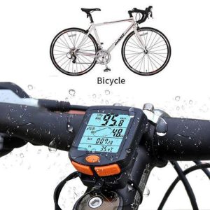 bicycle computer wireless bike computer speedometer digital odometer satch thermometer lcd backlight rainproof black