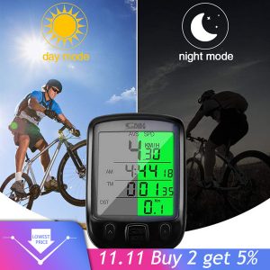 bike computer with lcd digital waterproof cycle bicycle luminous odometer speedometer cycling riding accessories tool satch