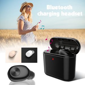 bluetooth headphones earbuds mini bl1 stereo small single earphone with mic charging box invisible earpiece headset sale