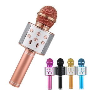 bluetooth wireless microphone ws-858 handheld karaoke mic usb ktv player bluetooth speaker record music microphones ws858