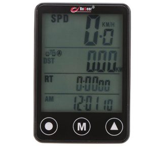 bogeer bike computer lcd digital waterproof touch botton lcd bicycle computer odometer velometer bicycle speedometer accessories