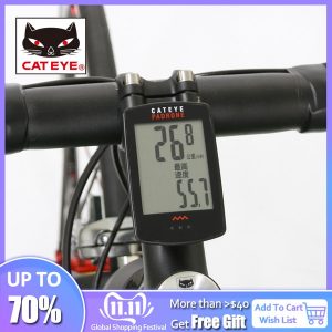 cateye cycling bike padrone digital wireless computer speedometer satch cc-pa100w with 7 functions largest display 6colors