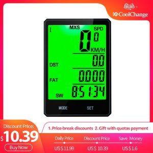 coolchange 2.8'' large screen bicycle computer rainproof wireless bike computer speedometer odometer cycling satch