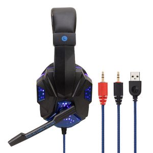 deep bass game headphone stereo over-ear gaming headset headband earphone with light for computer pc gamer